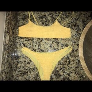 Zaful yellow bikini top and bottom set